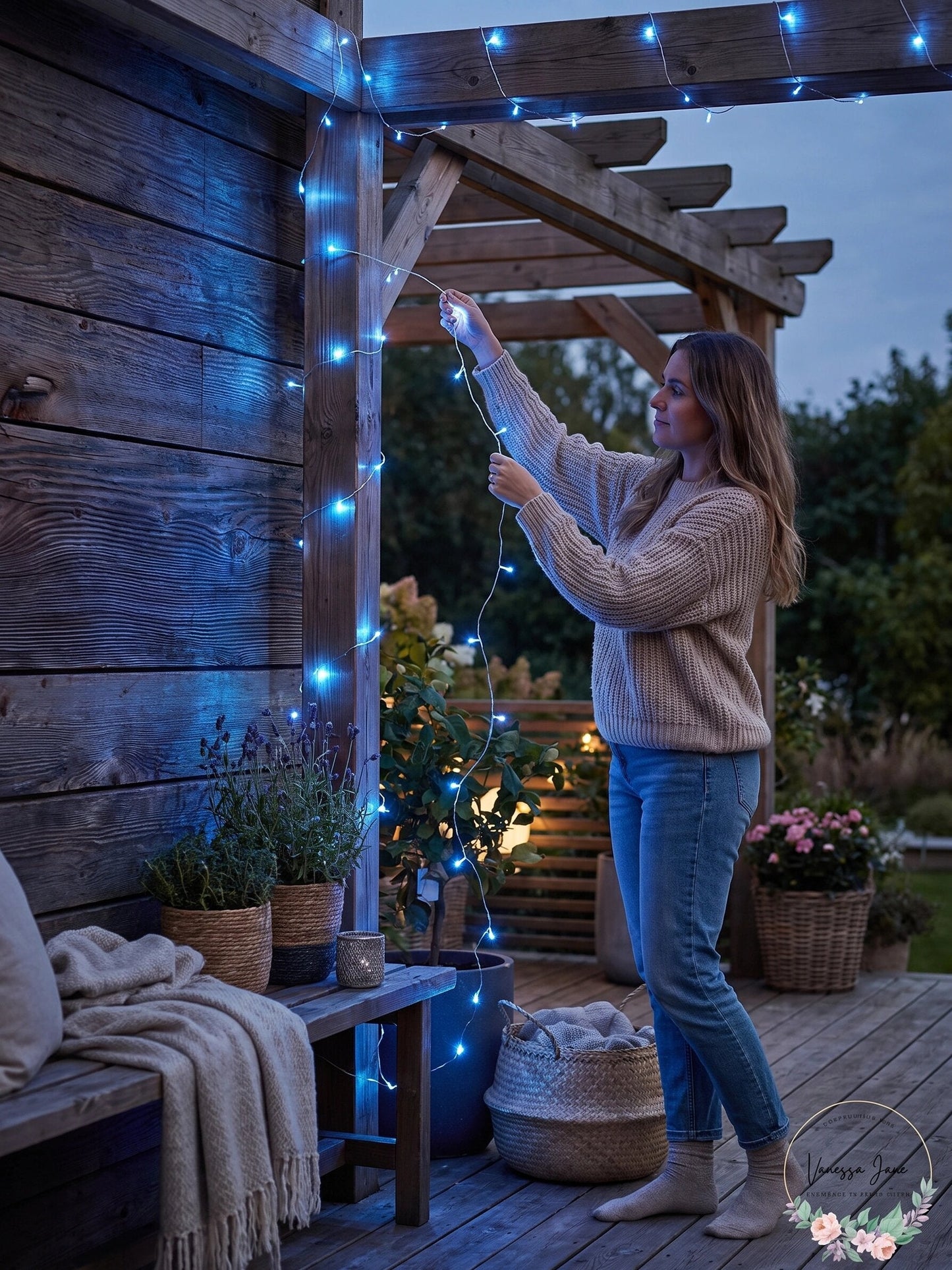 Tiny Lites Battery Operated Silver Wire Indoor Led Light String Blue 9.8-Ft