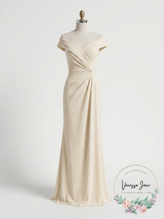 Lauren Ralph Lauren Jersey Off-the-Shoulder Gown