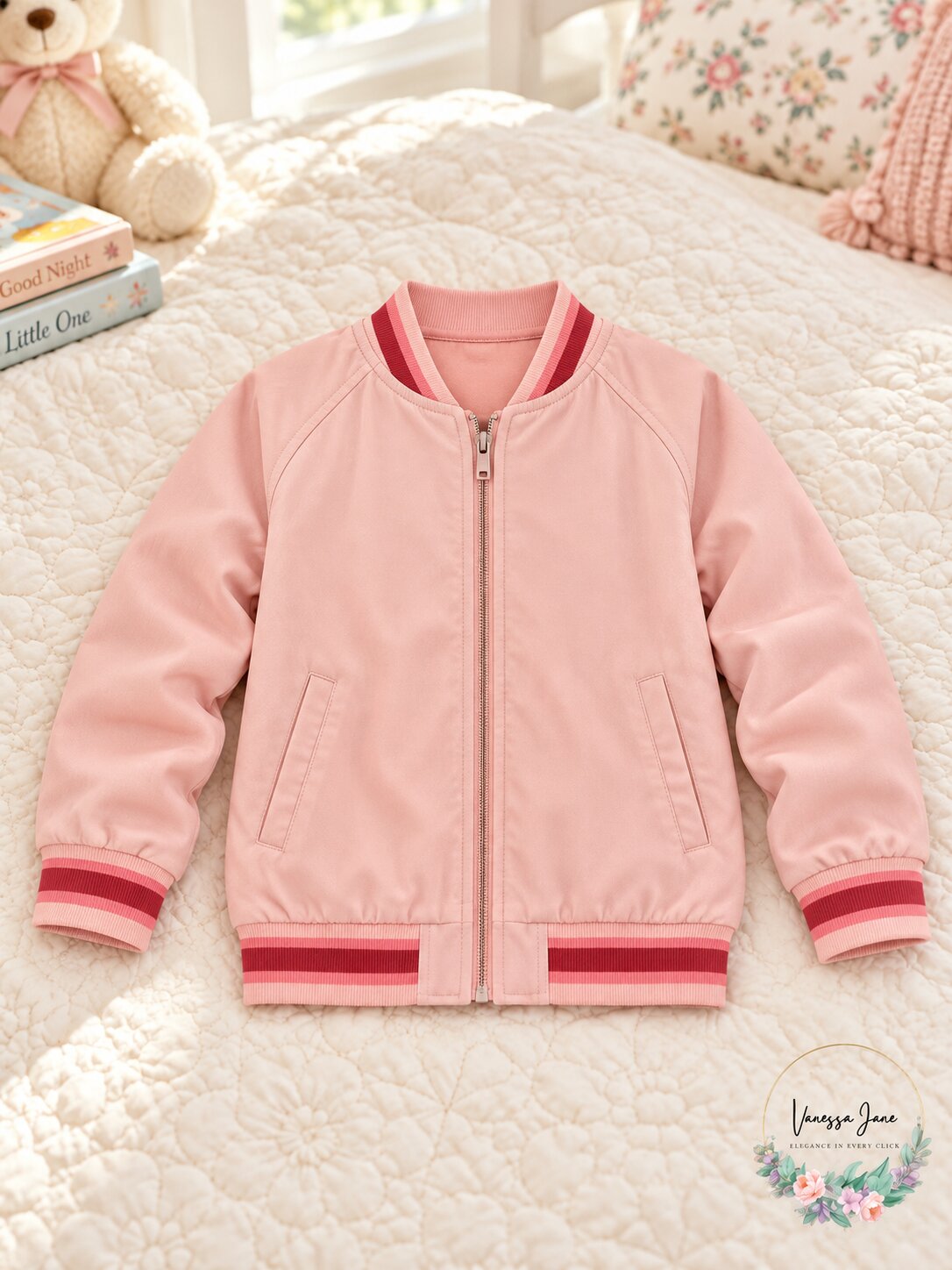 Epic Threads Girls Reversible Bomber Jacket, Size 2T