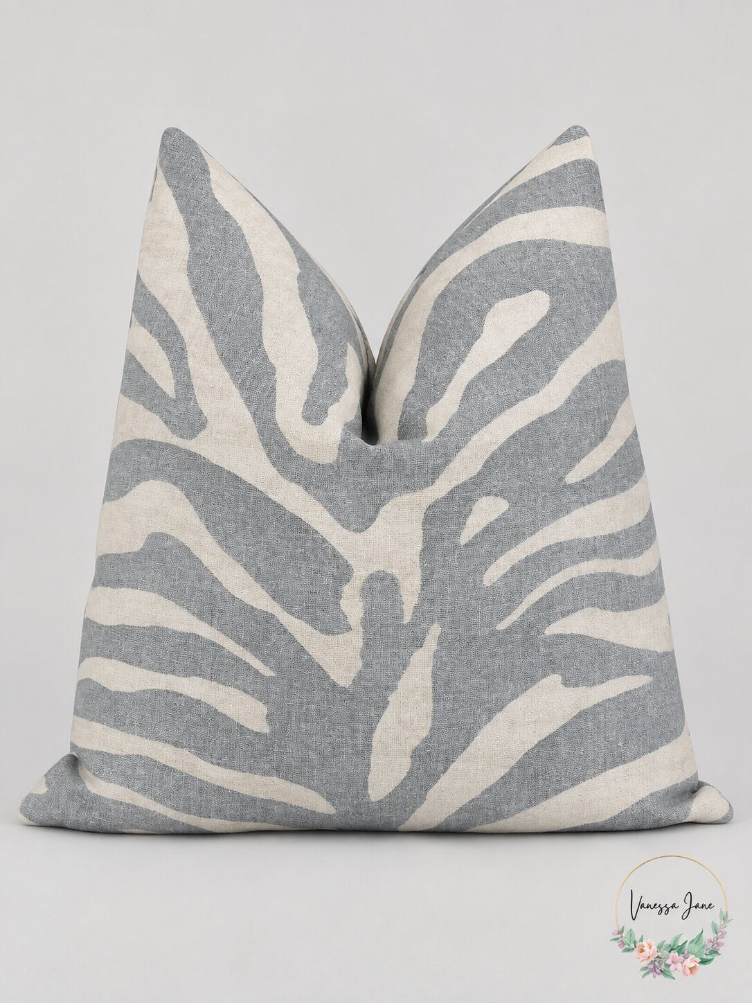 AQUA Zebra Print Decorative Pillow, 20 x 20 gray