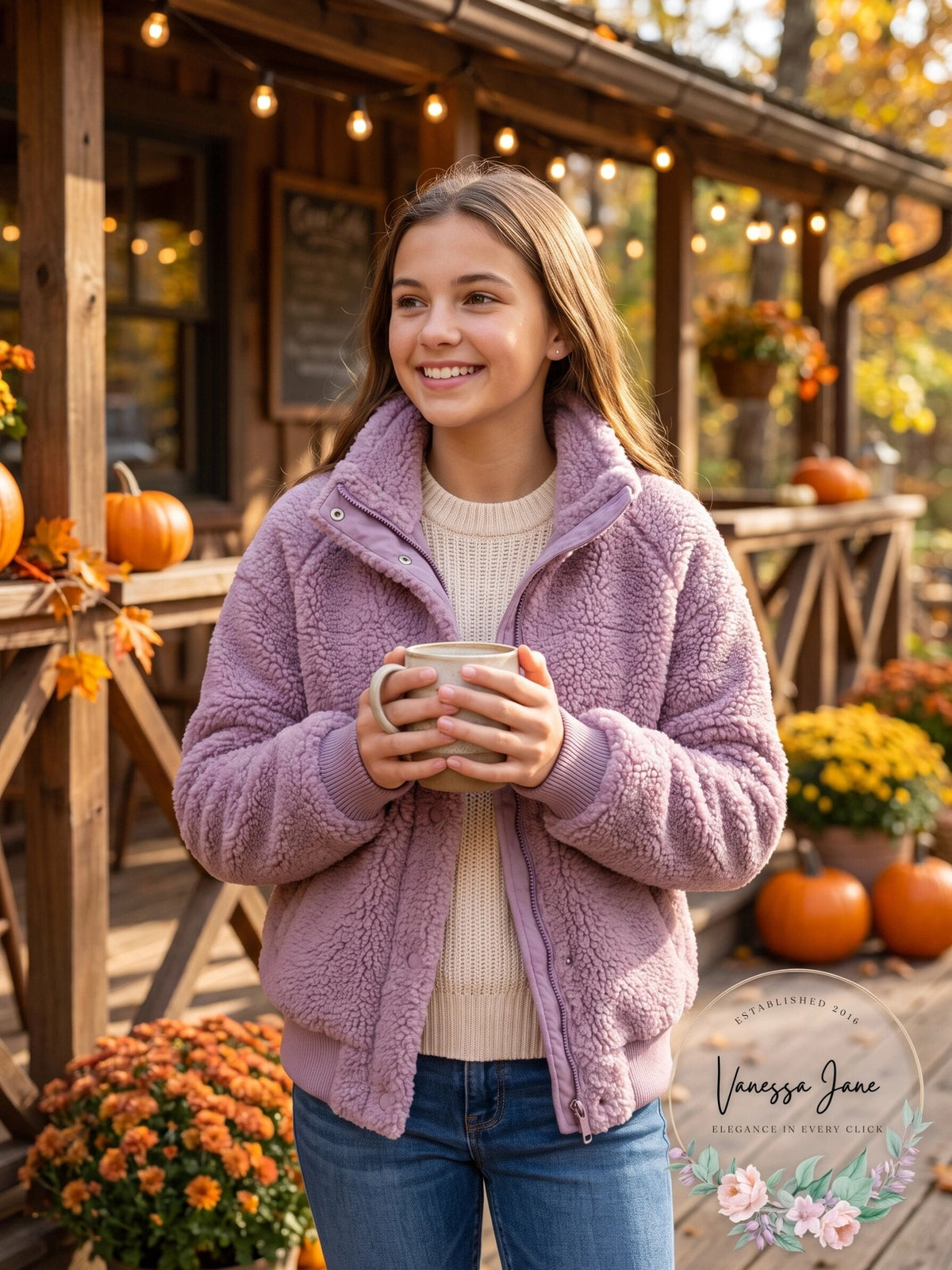 Jou Jou Big Girls Fleece Snap Jacket