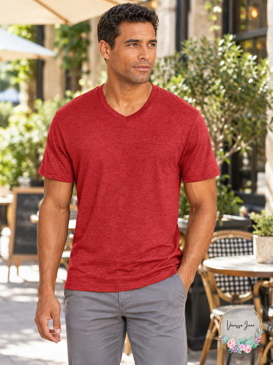 Alfani Mens Cotton V-Neck Heathered Undershirt