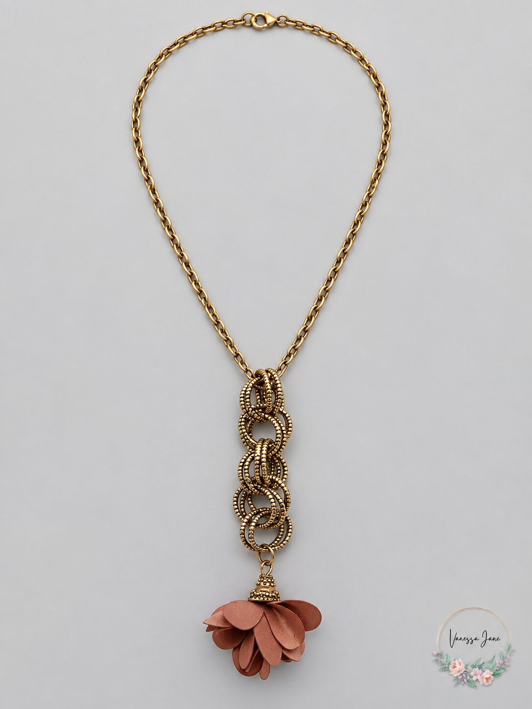 Inc Gold-Tone Color Bead and Flower Lariat Necklace