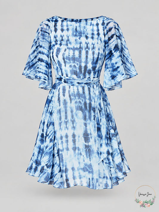 Lauren Ralph Lauren Mandie Elbow Sleeve Day Dress, Navy/Blue, Size 2