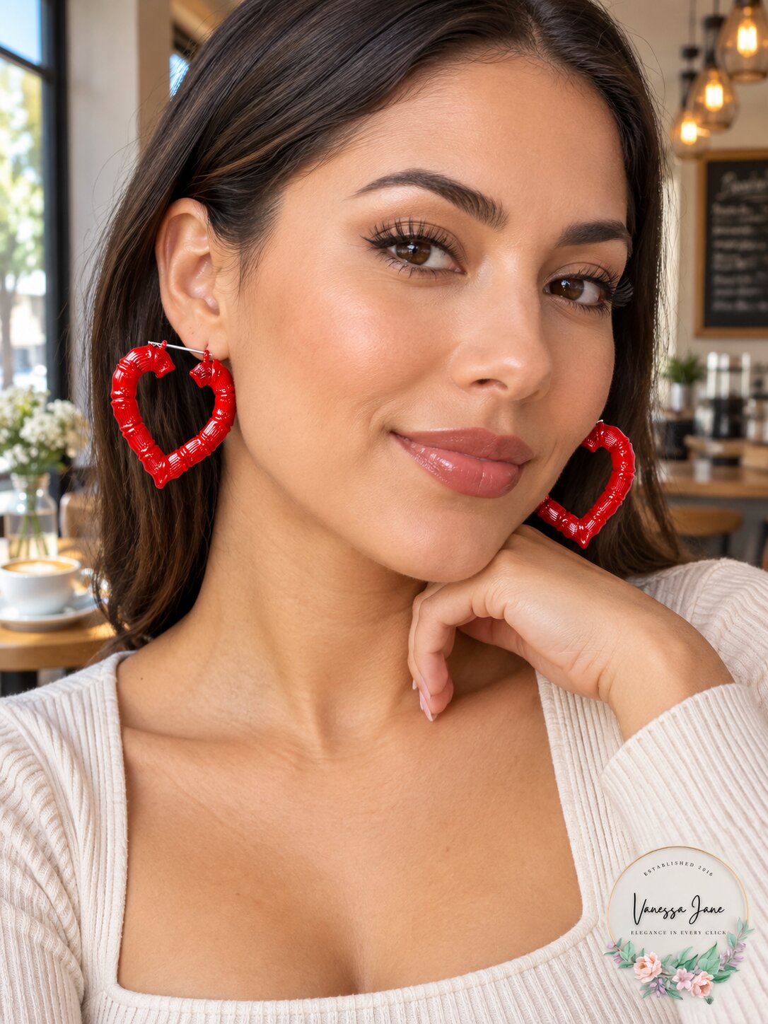 Thalia Sodi Heart Extra Large Hoop Earrings