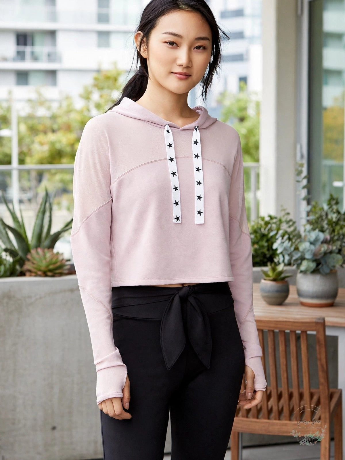 Material Girl Juniors Mesh Cropped Sweatshirt, Size Small