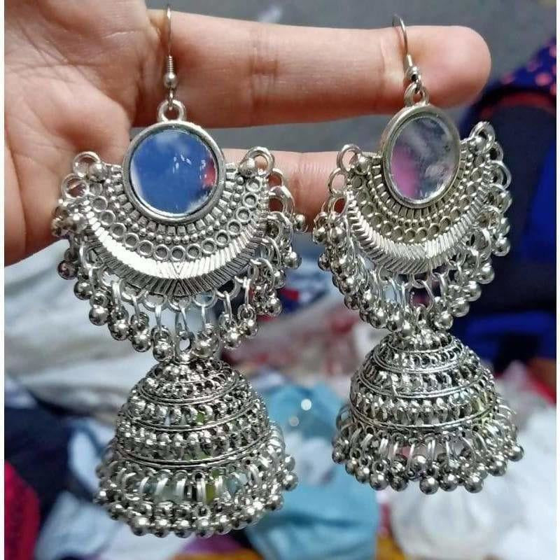MS Fashion India Half Moon Style Hanging Jhumkas With Mirror