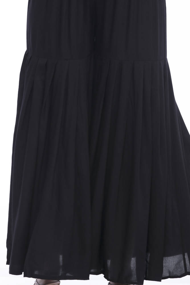 Mominos Fashion Cotton Black Palazzo For Girls