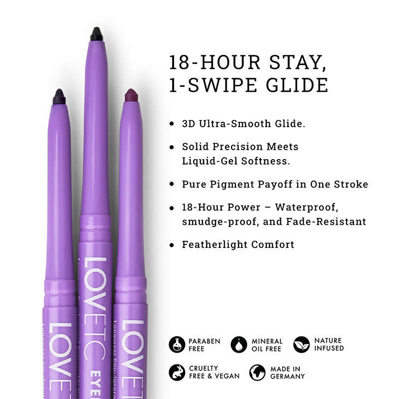 LOVETC Eyephoria Longwear Smudge-Proof Retractable Kajal - Purple Palace