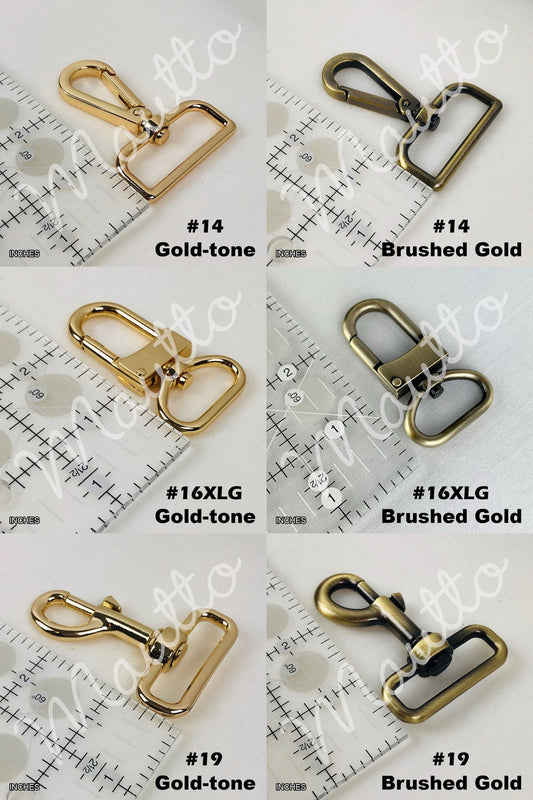 Adjustable Nylon Strap - Shoulder to Crossbody Length (34-55") - 1.5" Wide-n-Comfy - Gold-tone & Antique Gold Connector Choices