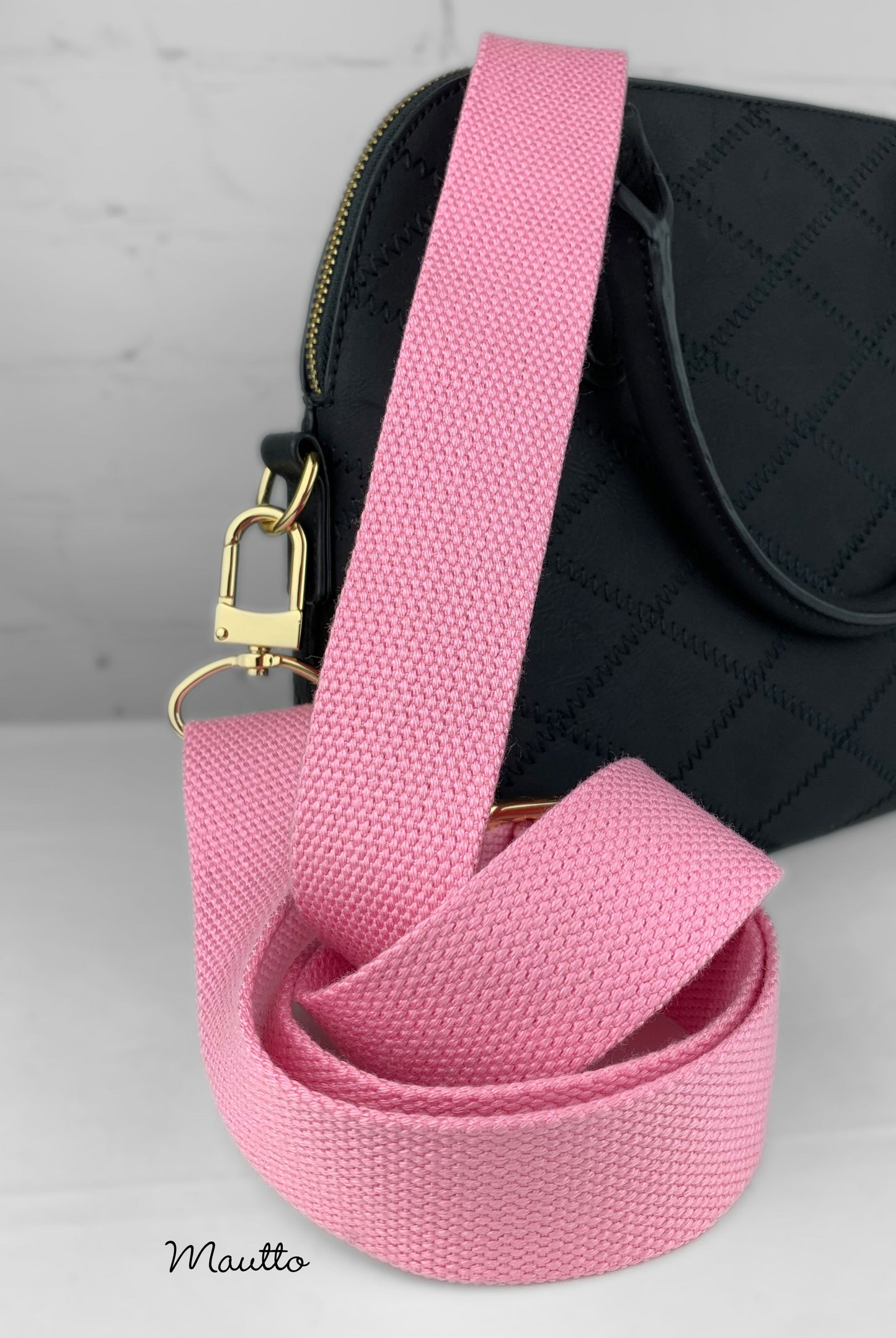 Cotton Canvas Strap - Adjustable Shoulder to Crossbody (34-55") - 1.5" Wide-n-Comfy - Gold-tone & Antique Gold Connector Choices