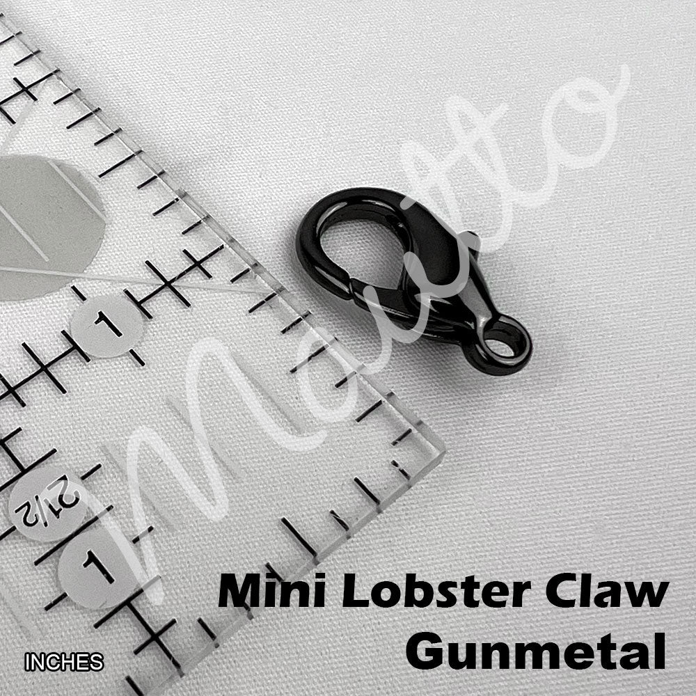 Mini Classic Curb Chain with Diamond Cut Accents, Gunmetal Finish - Black Leather Woven Through - 1/4 inch (7mm) Wide Luxury Strap