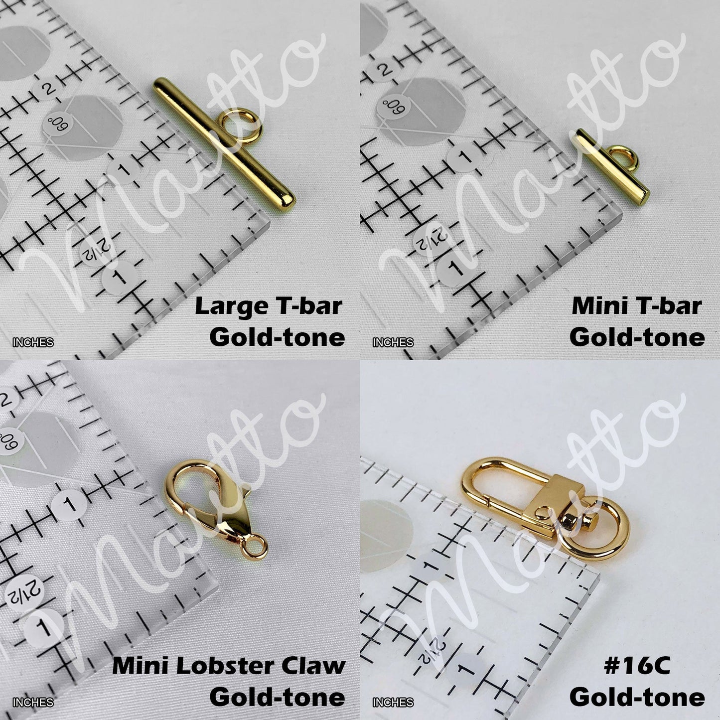 Mini Classic Curb Chain with Diamond Cut Accents, Gold-tone Finish - Black Leather Woven Through - 1/4 inch (7mm) Wide Luxury Strap