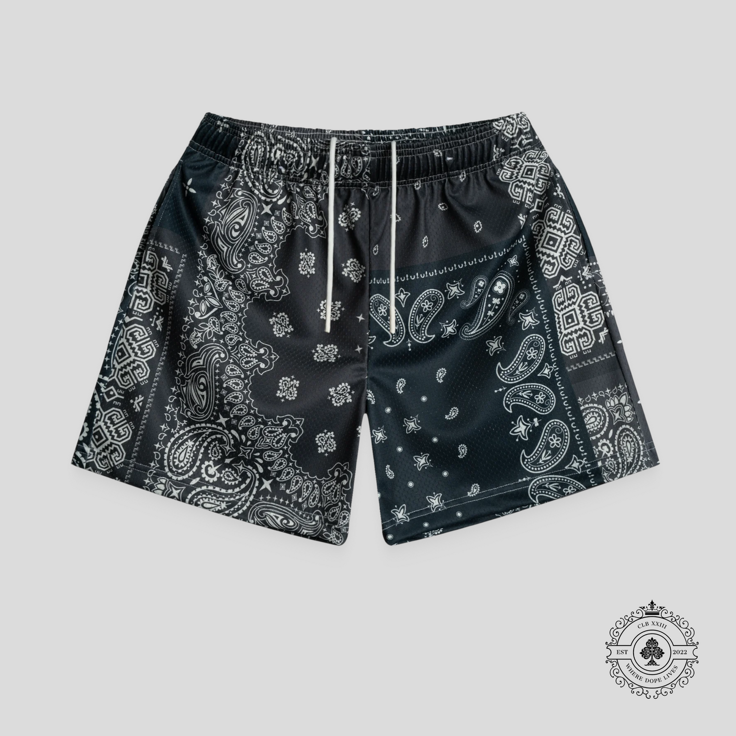 Bravest Studios Patchwork Paisley Shorts in Black