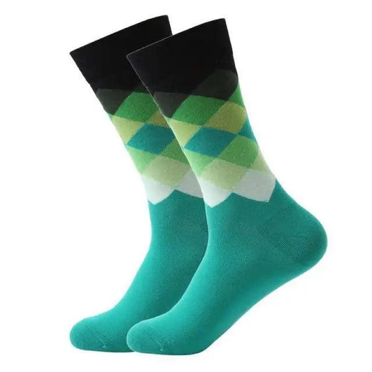 Men Cotton Socks Gradient Color Summer Style Long Wedding Sock Men Knee High Business Socks Man Socks Men's Ladies Novelty Bright Colorful Patterned Cotton Socks