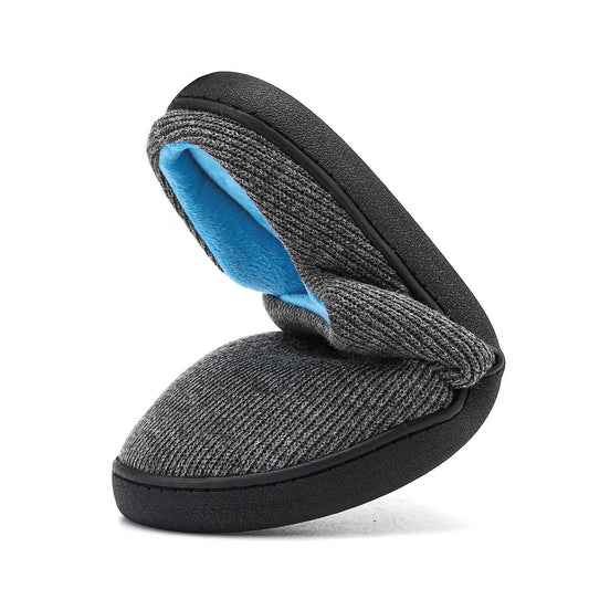 Men's Cotton Fabric Slippers Indoor Non-Slip Home Fur Couple Flat Men Winter Slipper Cotton Memory Foam Slippers Comfort Knitted Cotton-blend Closed Toe House Indoor Outdoor Shoes