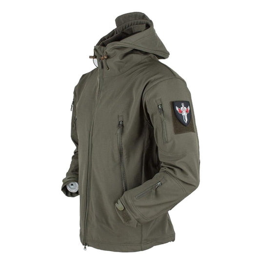 Men's Outdoor Soft Fleece Jacket Men's And Women's Jacket Unique Jackets For Men Windproof Waterproof Breathable Jacket Thermal Hooded Tactical Jacket Outdoor Camouflage Fleece Hooded Coat