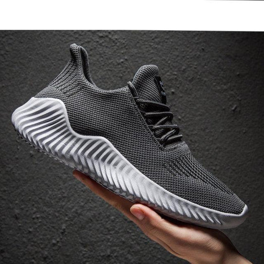 Mens Breathable White Trendy Sneakers Casual Design Light Walking Running Trainers Casual Breathable Mesh Men Running Shoes Walking Sneakers