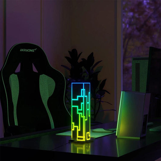 Modern Design Multicolor Cube Standing Night Lamp Restaurant Office Bedroom RGB Table Light With Remote Control Decorative Table Lamp Cute Study Lamps for Bedroom Décor