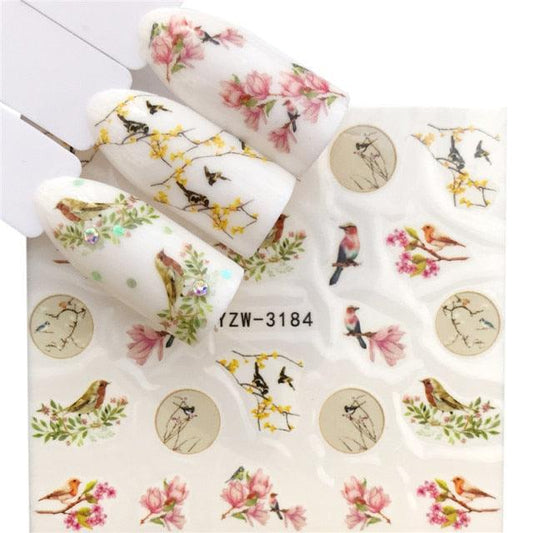 Nail Art Water Transfer Stickers Anime Mouse Animal Kid slider adhesive Watermark Decals Women Beauty Wedding Nails Decal Self-Adhesive 3D Wave Design Decoration for Women Girls Art Stickers Decal Decoration Metallic Curve Strip Line Nail