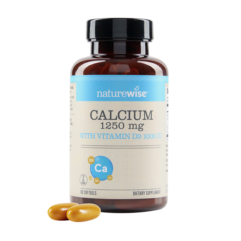 NatureWise Calcium 1250 mg + Vitamin D3 1000 IU – 60 Softgels