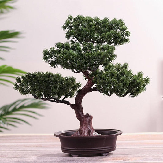 New Festival Potted Simulation Decorative Bonsai Home Office Pine Tree Gift Ornament Lifelike Accessory Artificial Bonsai Artificial Bonsai Tree Fake Greenery for Home Office Desk Wall Book Shelf Decor Room Decor
