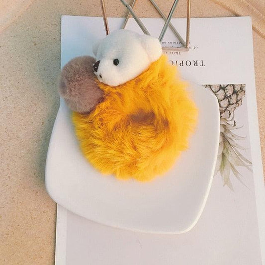 New Mink Fur Hair Rope Scrunchie Women Accessory Flurry Headband Hair Ties Elastic Fashion Hair Ring Women's Wristband Scrunchie Hairband Pom Pom Hair Tie Ring