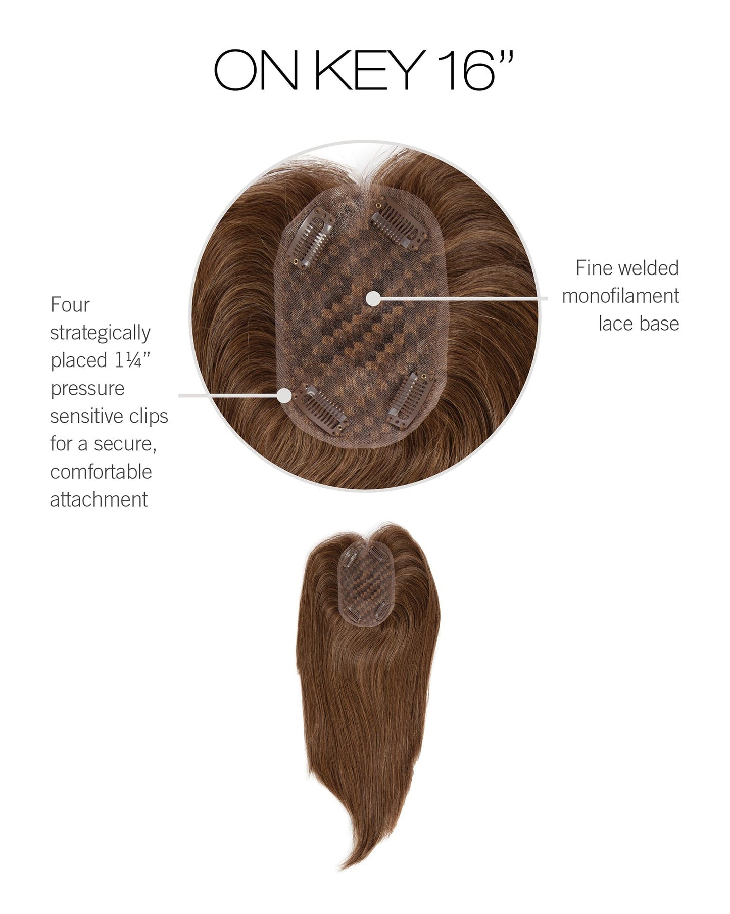 NEW! On Key 16″ Hair topper