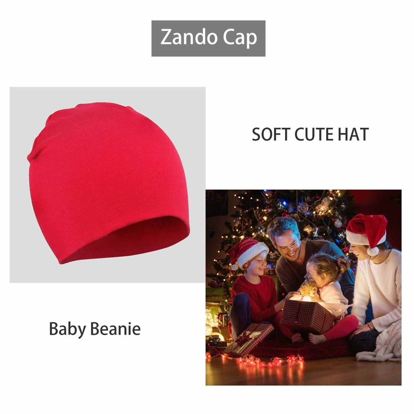 Zando Baby Pink Beanie Hat Soft Knit Winter Cap Size 12-18 Months
