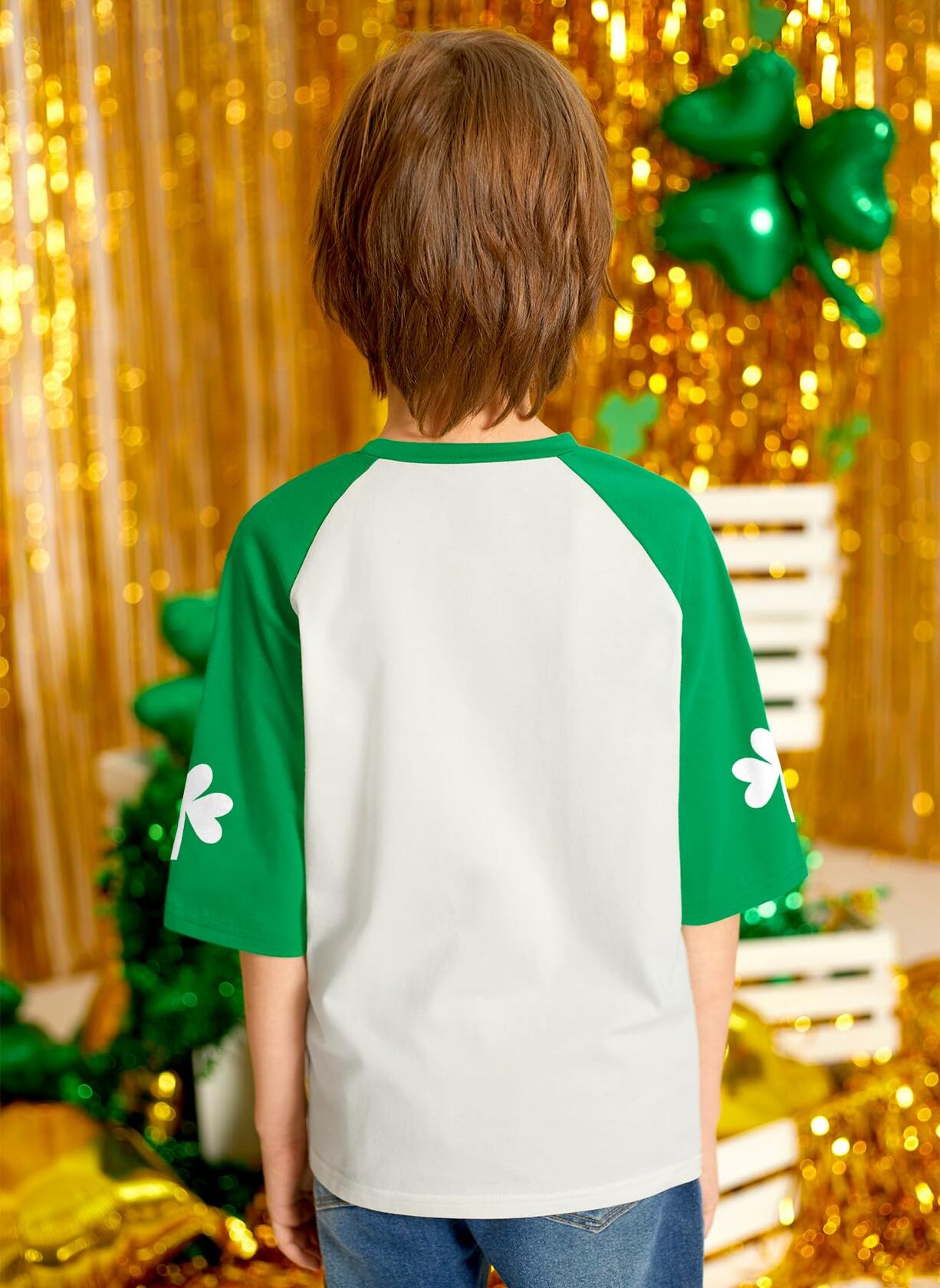 BesserBay Toddler St Patricks Day Clover Raglan Tee White Size 2 Years