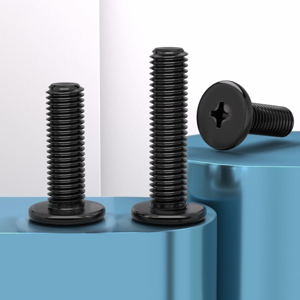 TESILANG M1.6x2mm Computer Screws Motherboard Standoffs Kit 50pcs Black