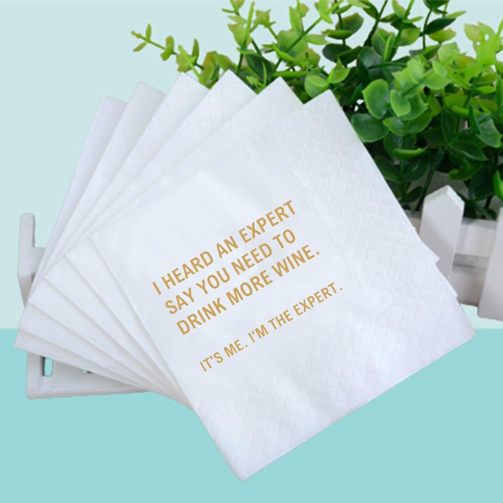 VOWFOO Funny Quotes Cocktail Napkins Birthday Bachelorette Party 100pcs