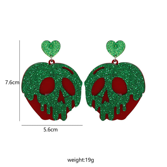 3 Pairs Halloween Horror Skull Earrings acrylic Gothic Skull Pumpkin Earring For