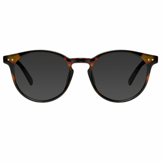 mosanana Polarized Round Sunglasses Small Tortoise Grey Casual Women MS52361