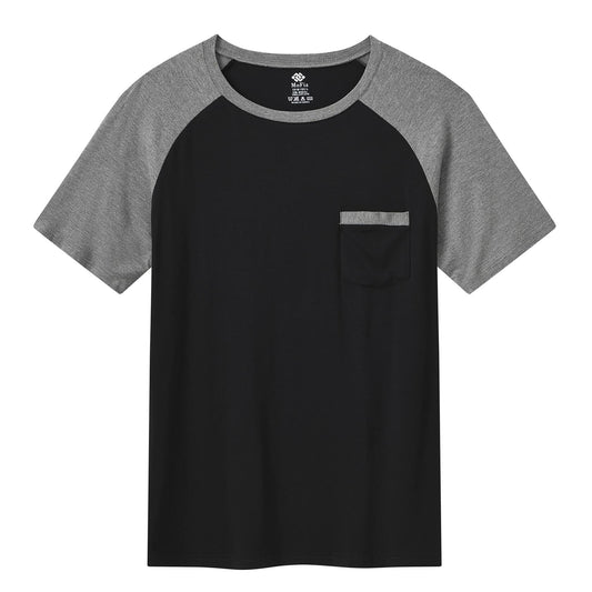 MoFiz Men's Pajama Set Short Sleeve T-Shirt & Shorts Dark Gray/Black Size 2XL