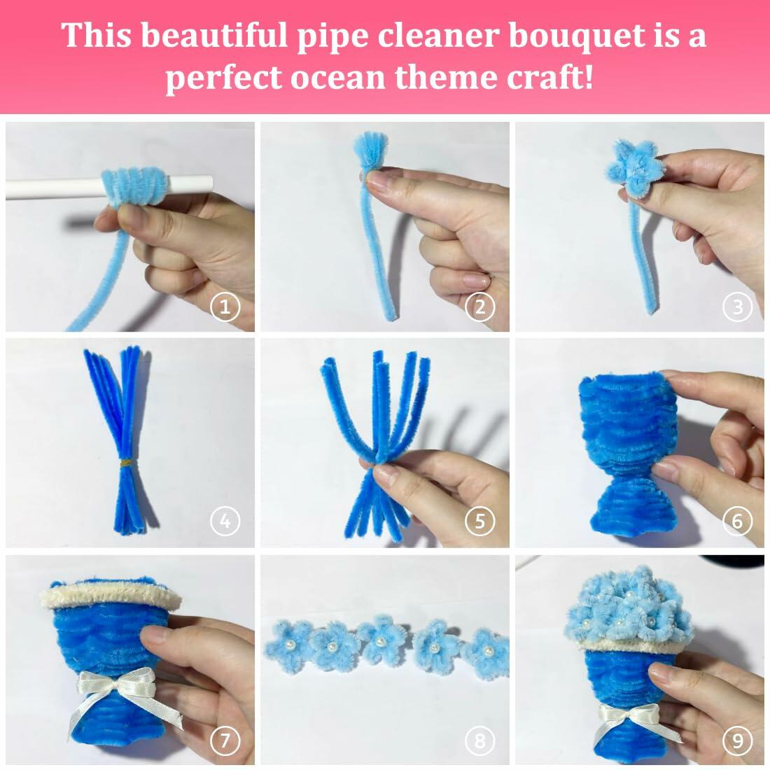 Green Glitter Pipe Cleaners Craft Supplies Arts & Crafts DIY 12in