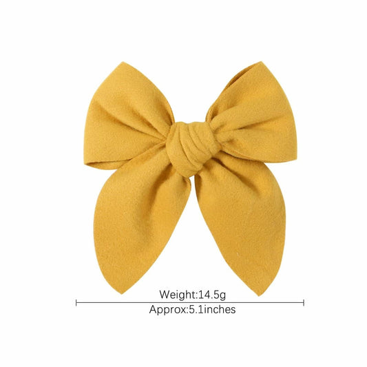 BOENBE LOVED Satin Ribbon Bows Hair Clips for Toddlers, Kids & Teens Red