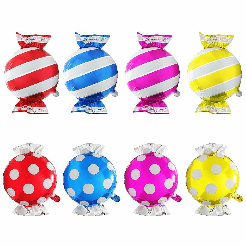 Deermon Candy Bar Mylar Foil Balloons 8 Pack Colorful Party Decor