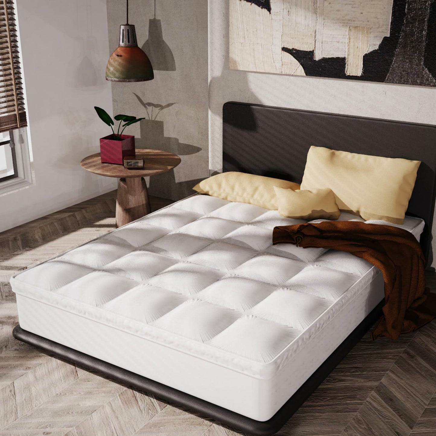 Epitex Mattress Topper Twin 3 Inch Thick Pillow Top Cooling White Size Twin
