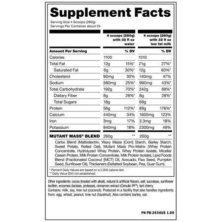Mutant Mass Weight Gainer Protein Powder, Triple Chocolate, 5 lb (16 Servings)