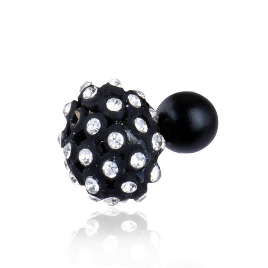 Trendoo Jewelry Gold-Polished Stylish Fancy Black Studs