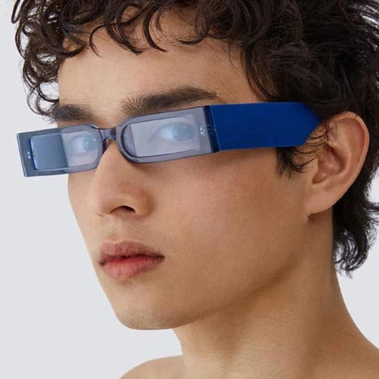 Rectangle Retro Sunglasses Trendy Small Rectangle Sunglasses Women Men Vintage Thick Frame Small Square Glasses n Small Glasses For Men Modern Design Lightweight Frames Sunglasses For Summer