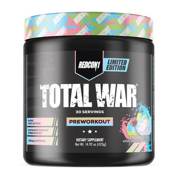 REDCON1 Total War Pre-Workout, Rainbow Sherbet – 30 Servings