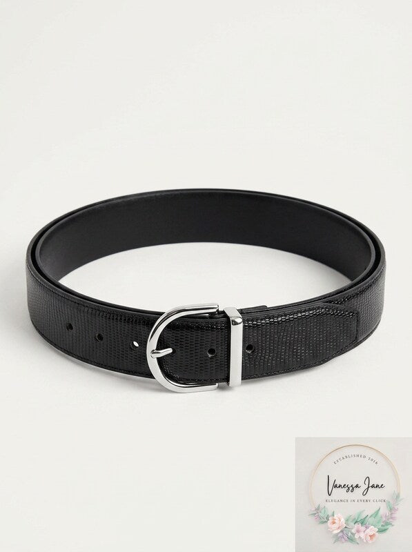 Steve Madden Men's Reversible Pant Belt, Size Large/Black