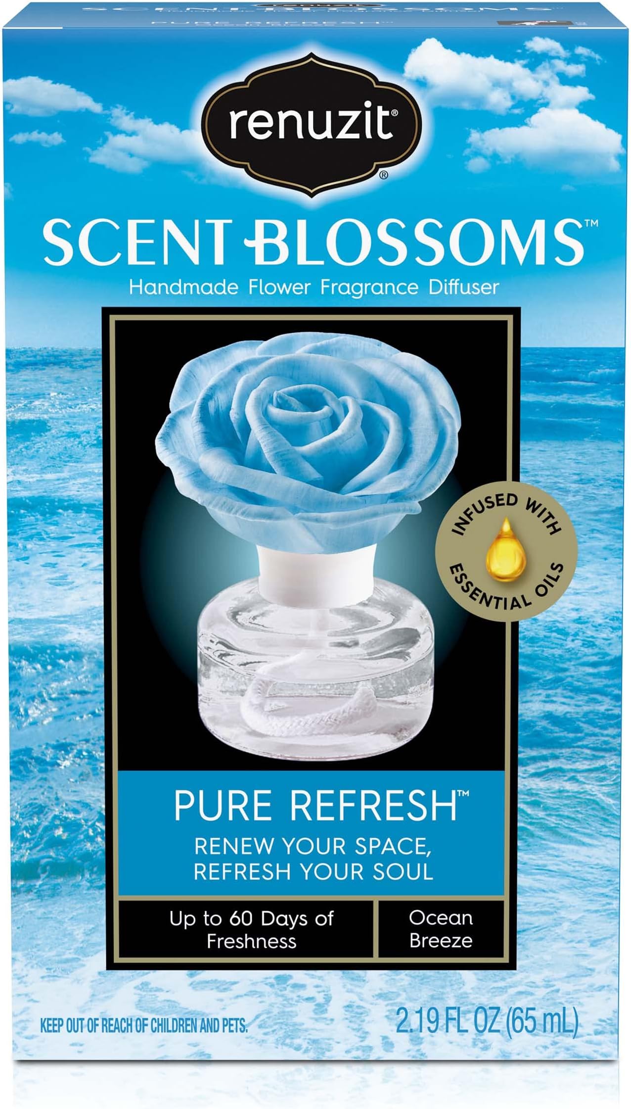 Renuzit Scent Blossoms Fragrance Diffuser, Pure Refresh – 2.19 fl oz