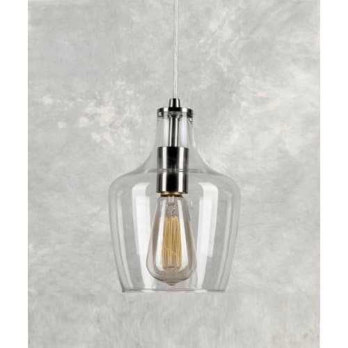 Forte 2679-01-55 9 One Light Cord-Hung Glass Mini Pendant, Brushed Nickel
