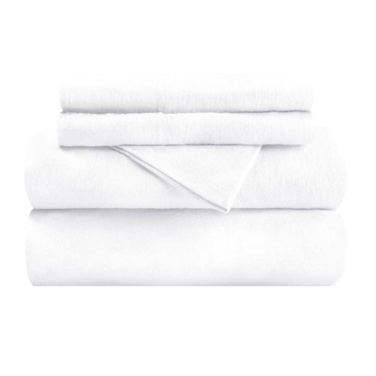 European Micro cotton flanne White Twin Sheet Set