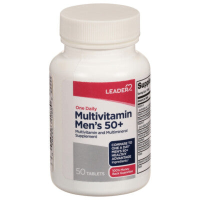 LEADER(TM) MULTIVITAMIN MEN'S 50+ TABLETS 50 CT (COMPARE TO ONE A DAY)