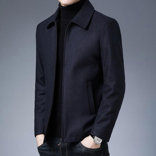 Simple Black Men Casual Jacket Luxury Fashion Autumn Winter Men Clothing Classic Jacket Solid Color Jacket Male Casual Outdoor Warm Lightweight Jackets