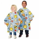 Social Kids Vinyl Shampoo Cape 36 36 Hair Cutting Drape #271-SK Betty Dain Emoji Alien Ghost Peace Candy Gray